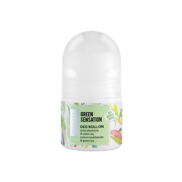 Deodorant natural pe baza de bicarbonat de sodiu, pentru femei, Green Tea Sensation, DEO TRAVEL, Biobaza, 20 ml - imagine 2