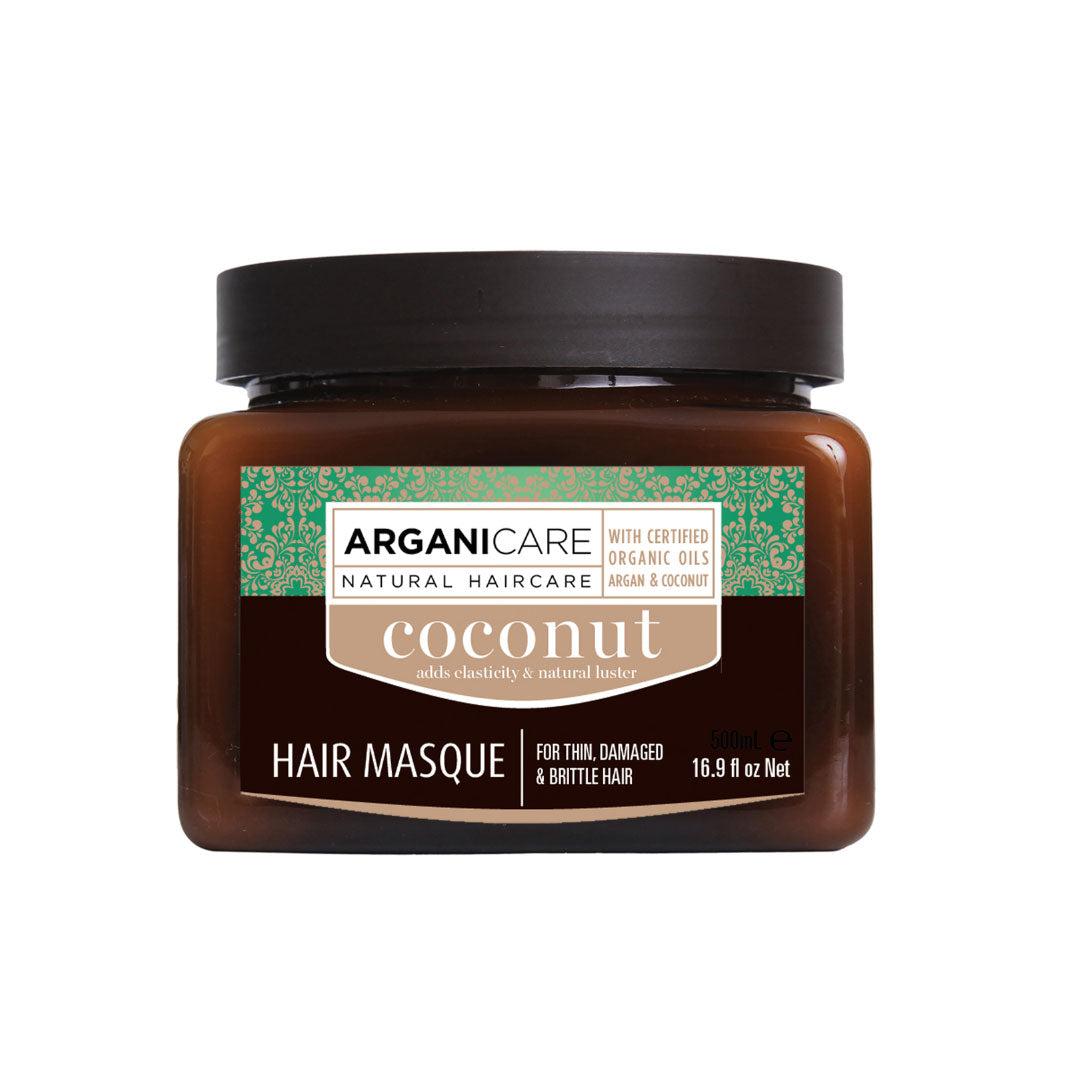 Masca ultra-hranitoare cu ulei de cocos pentru par subtire, deteriorat si casant, Arganicare, 500 ml - imagine 2