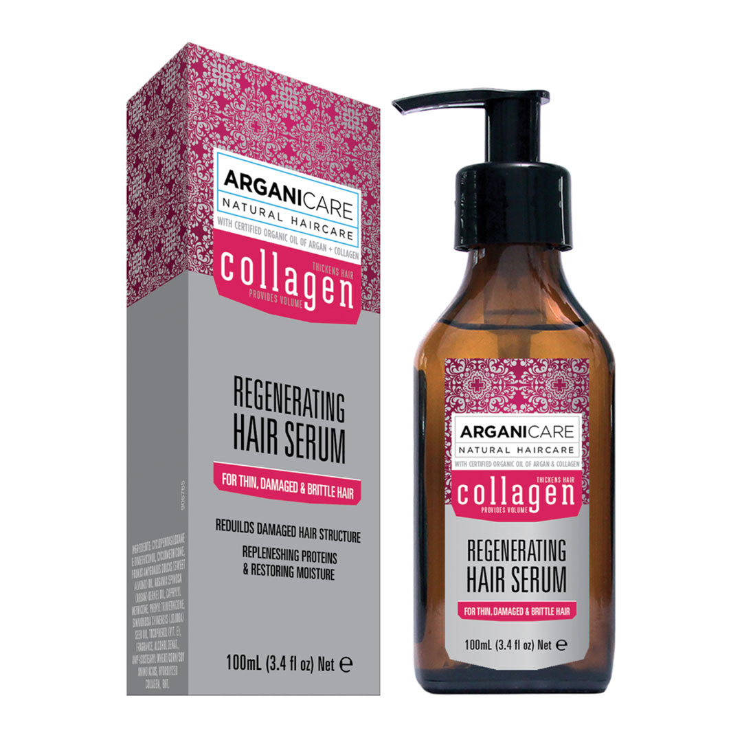Serum reparator cu colagen pentru par subtire, deteriorat si fragil, Arganicare, 100 ml - imagine 2
