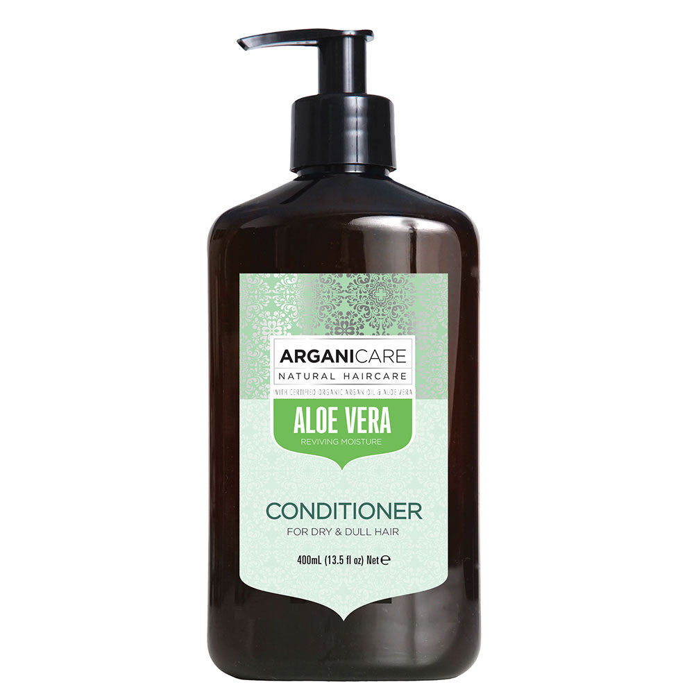 Balsam hidratant cu Aloe Vera pentru par uscat si lipsit de stralucire, Arganicare, 400 ml - imagine 2