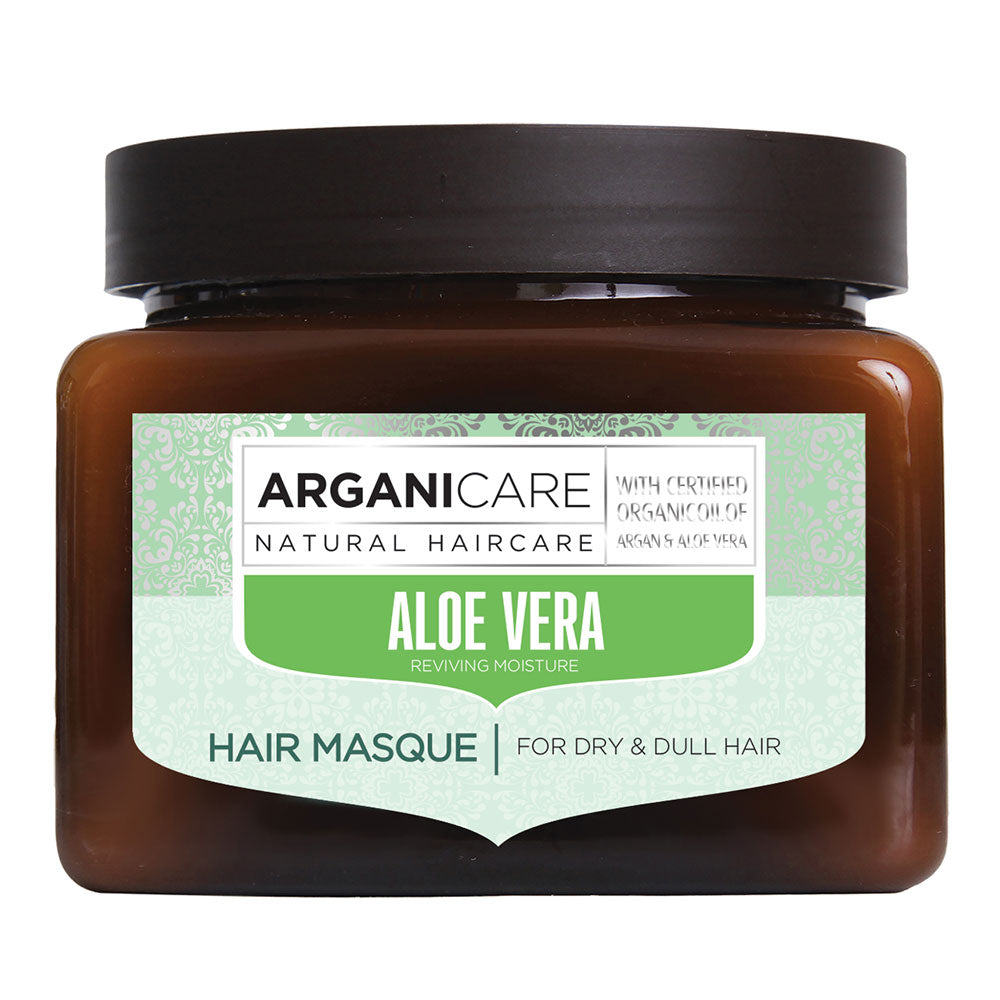 Masca hidratanta cu Aloe Vera pentru par uscat si lipsit de stralucire, Arganicare, 500 ml