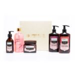 Set rutina pentru stralucirea parului si corp, Silk, Arganicare, 5 articole