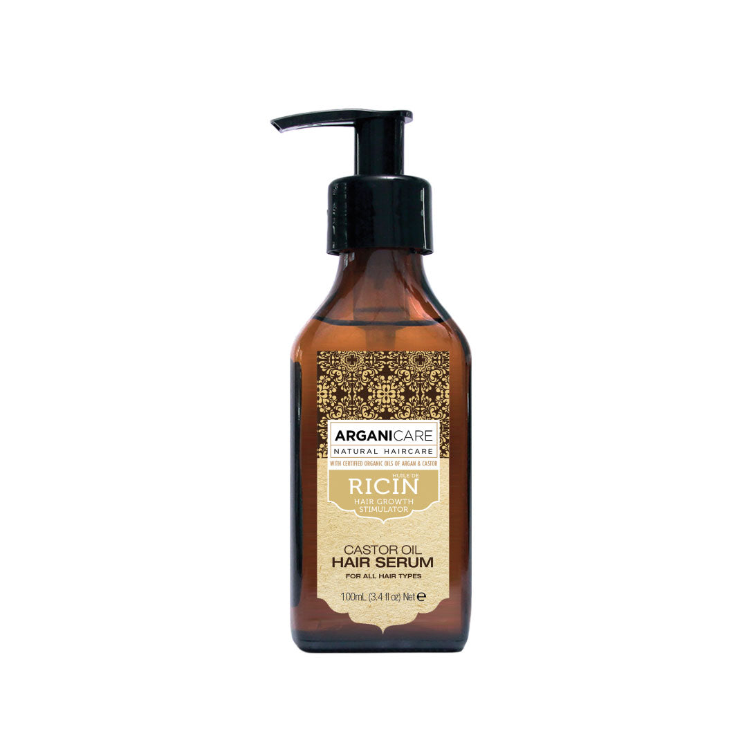 Serum protector si regenerant cu ulei de ricin pentru toate tipurile de par, Arganicare, 100 ml - imagine 2