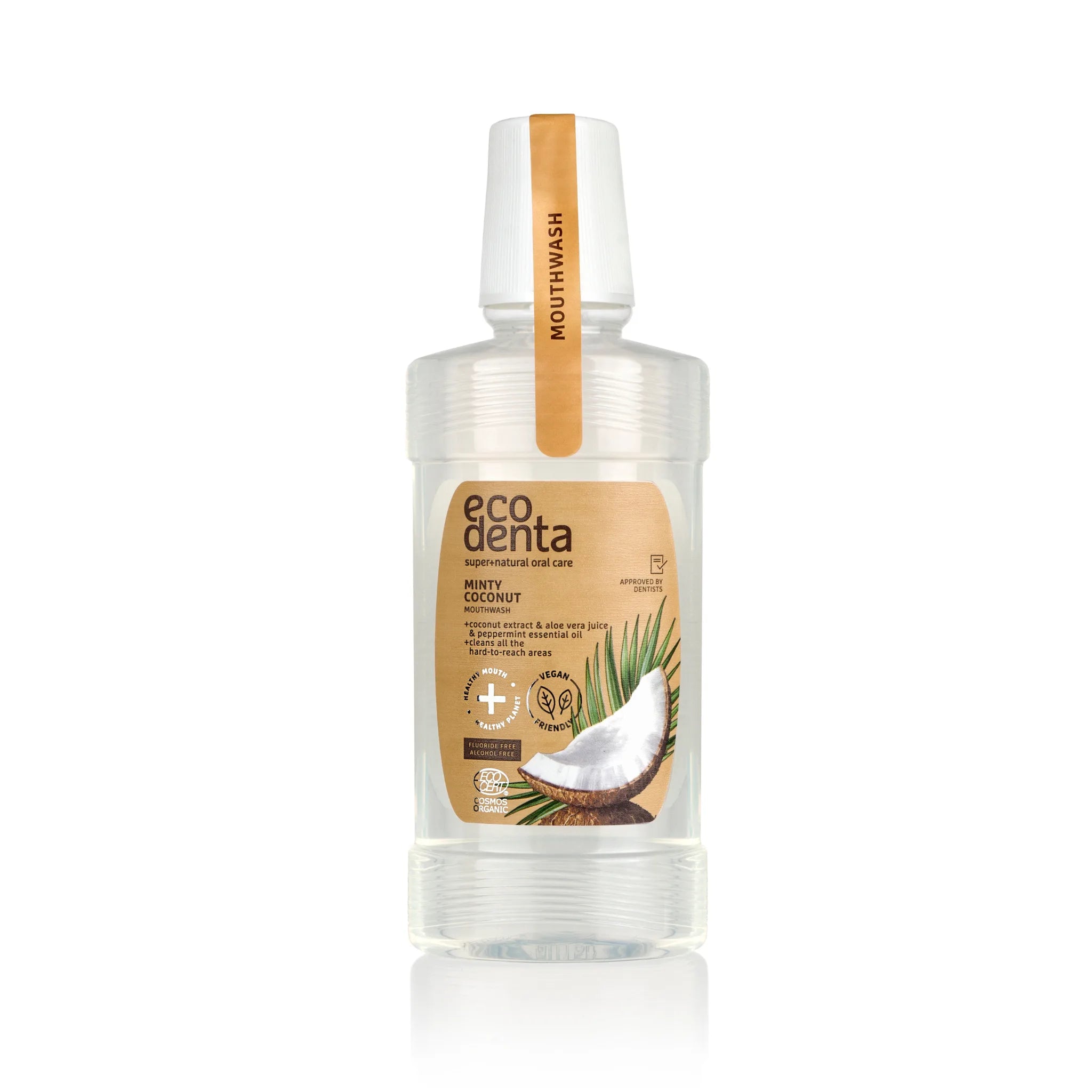 Apa de gura certificata organic, cu aroma de cocos si menta, Fresh Breath, Ecodenta, 250 ml