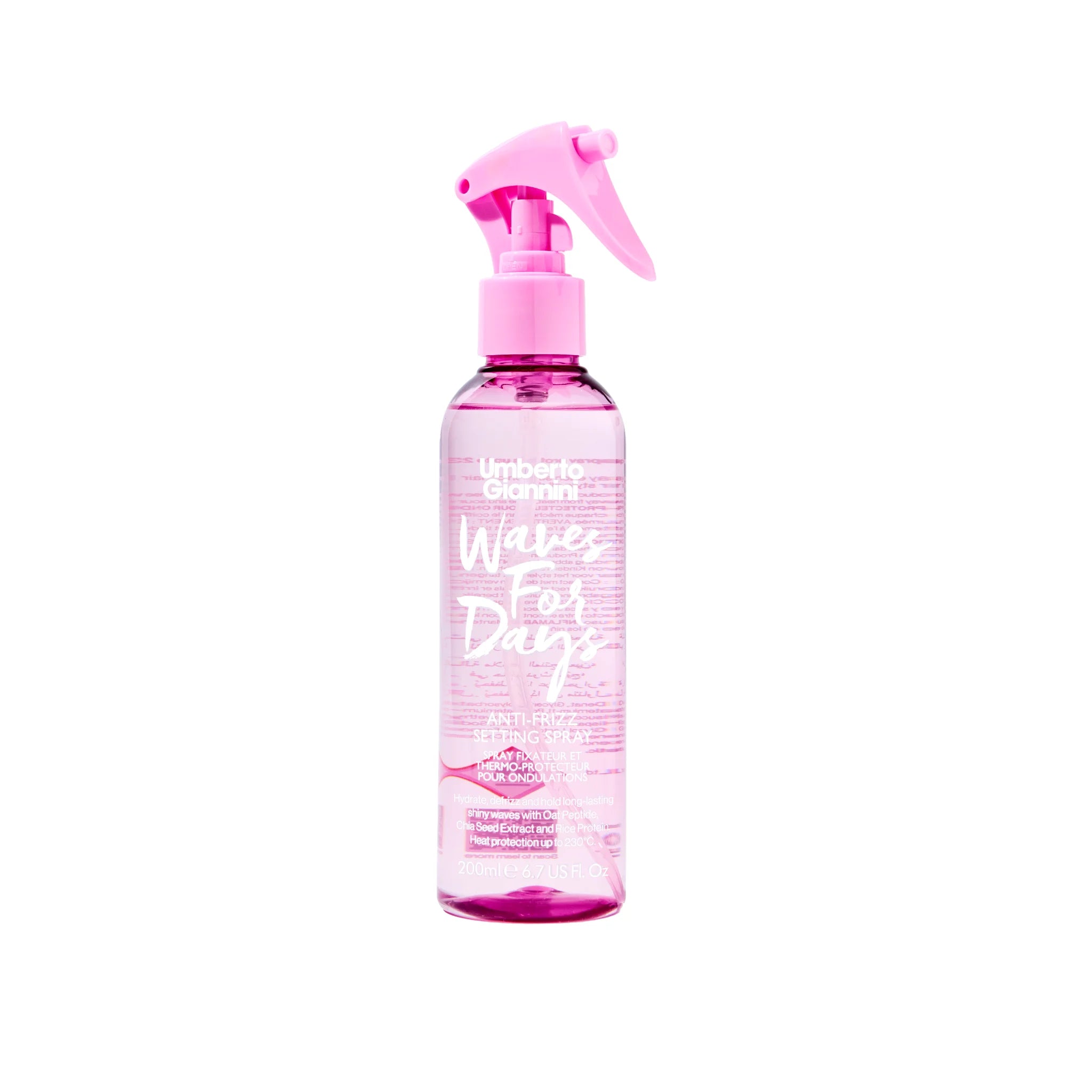 Spray termoprotector pentru fixare usoara, cu efect anti-static pentru parul ondulat, Waves For Days, Umberto Giannini, 200 ml