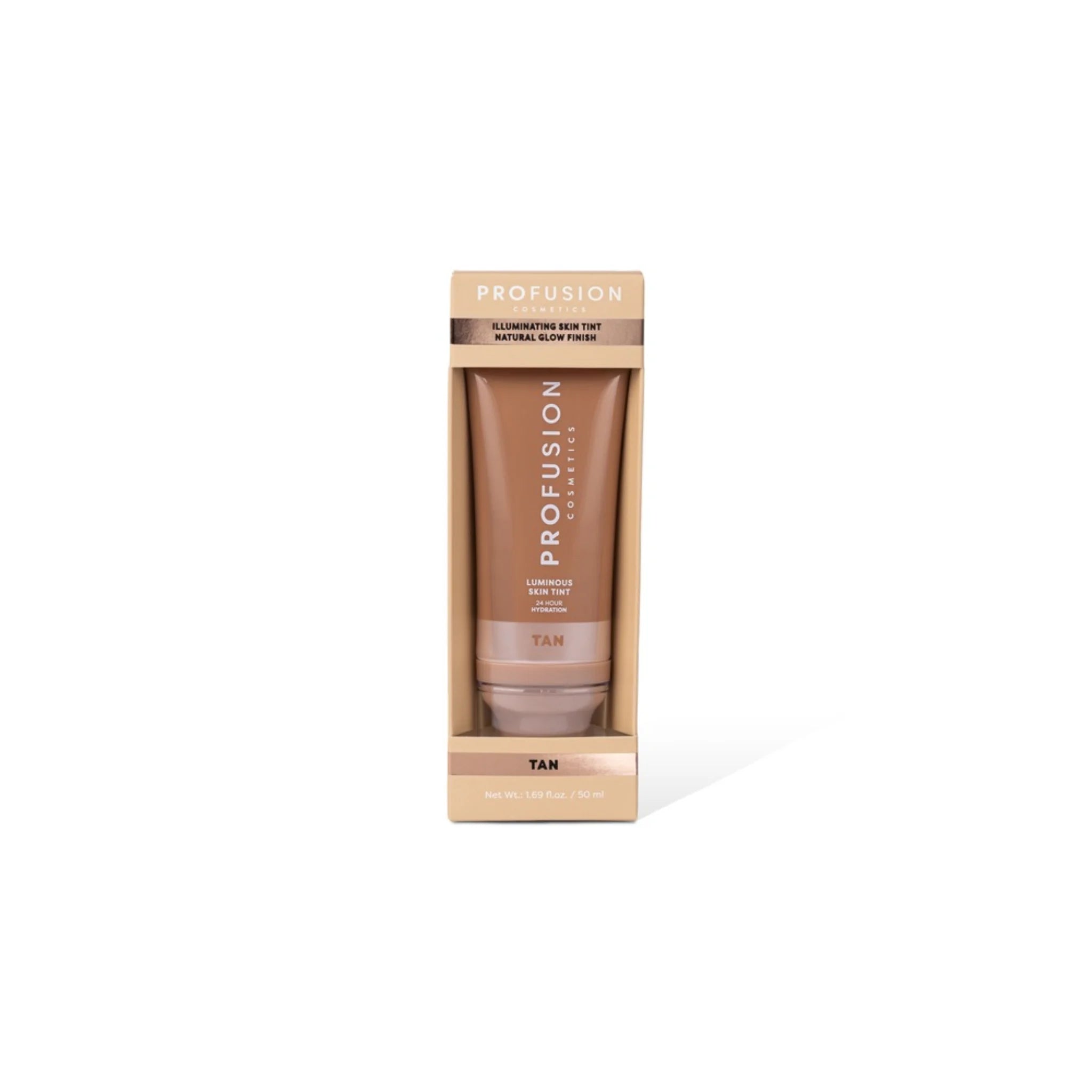 Fluid nuantator pentru ten, efect iluminator, nuanta Tan, Profusion Cosmetics, 50 ml