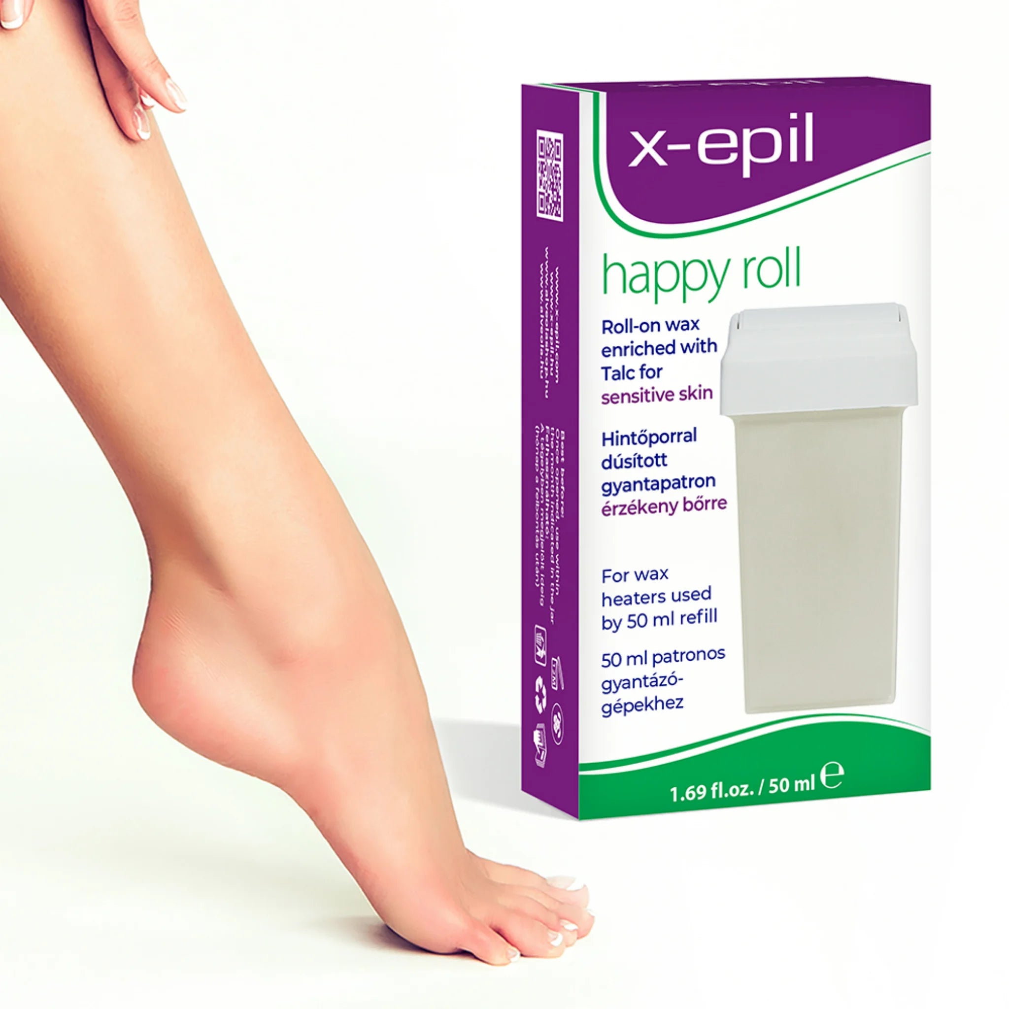 Cartus de ceara cu talc X-Epil pentru incalzitor Happy Roll, 50 ml - imagine 2