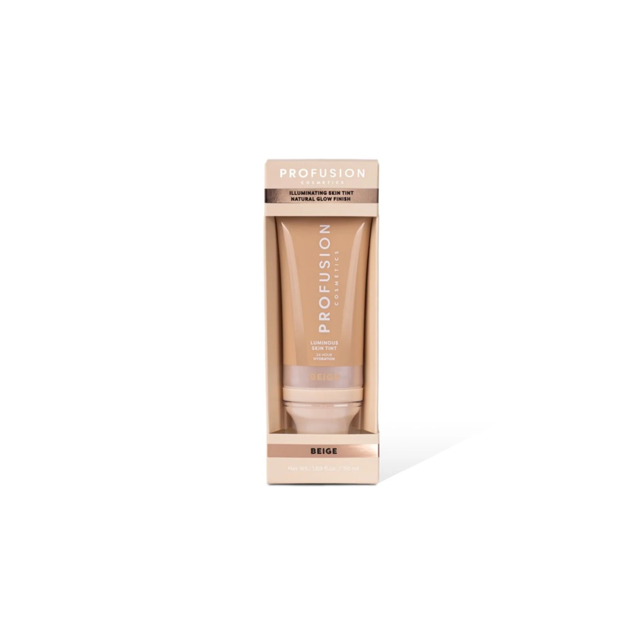 Fluid nuantator pentru ten, efect iluminator, nuanta Beige, Profusion Cosmetics, 50 ml