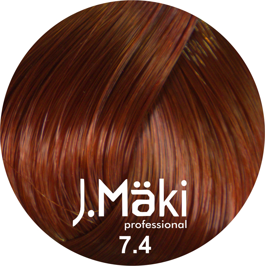 J.Maki Professional, Vopsea permanenta 7.4/Blond cupru mediu, 60ml
