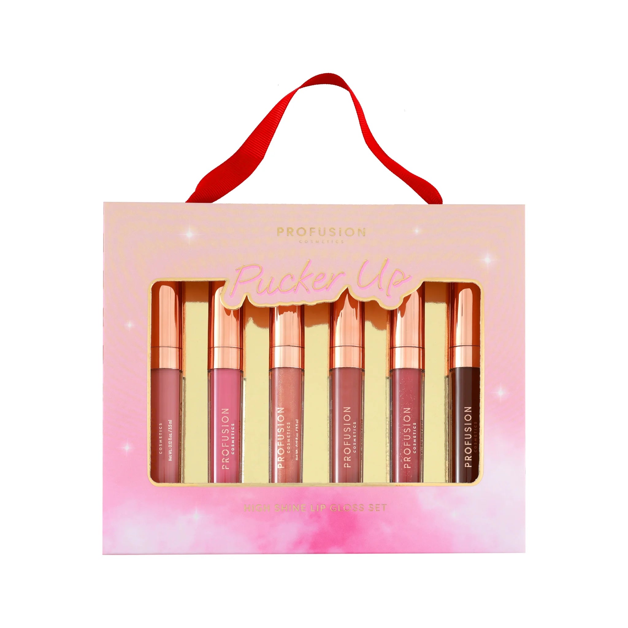 Set 6 gloss-uri pentru buze luciu intens, Pucker Up, Profusion, 6 x 3.5 ml