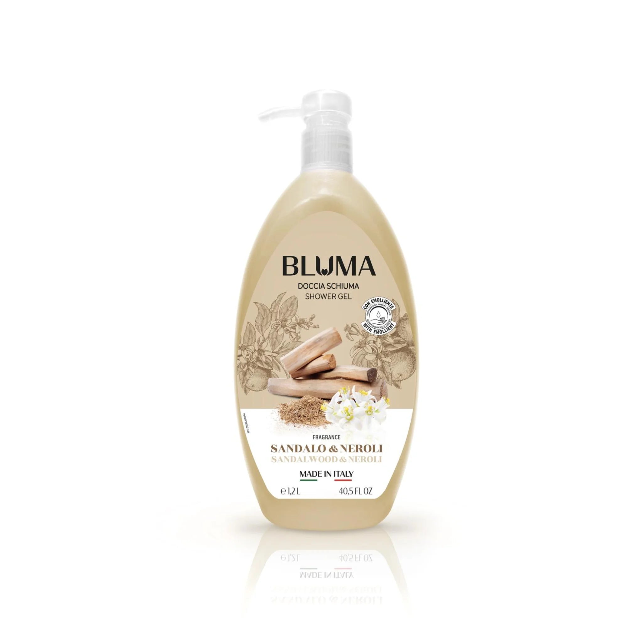 Gel de dus cu parfum de lemn de santal & neroli, BLUMA SANDALO & NEROLI, 1,2 l