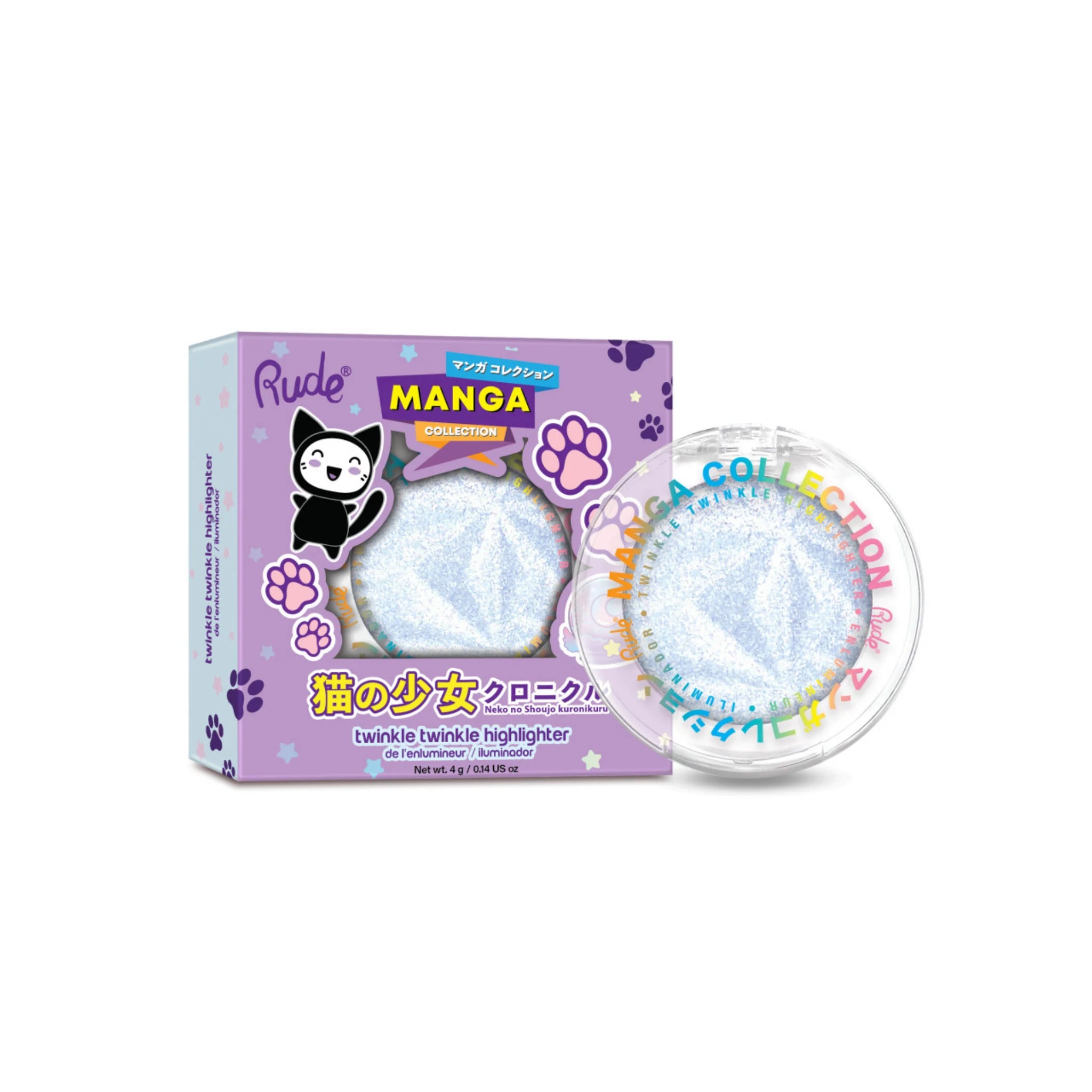 Iluminator Twinkle Twinkle Manga Collection, nuanta Neko-Chan's Paws, Rude Cosmetics, 4 g