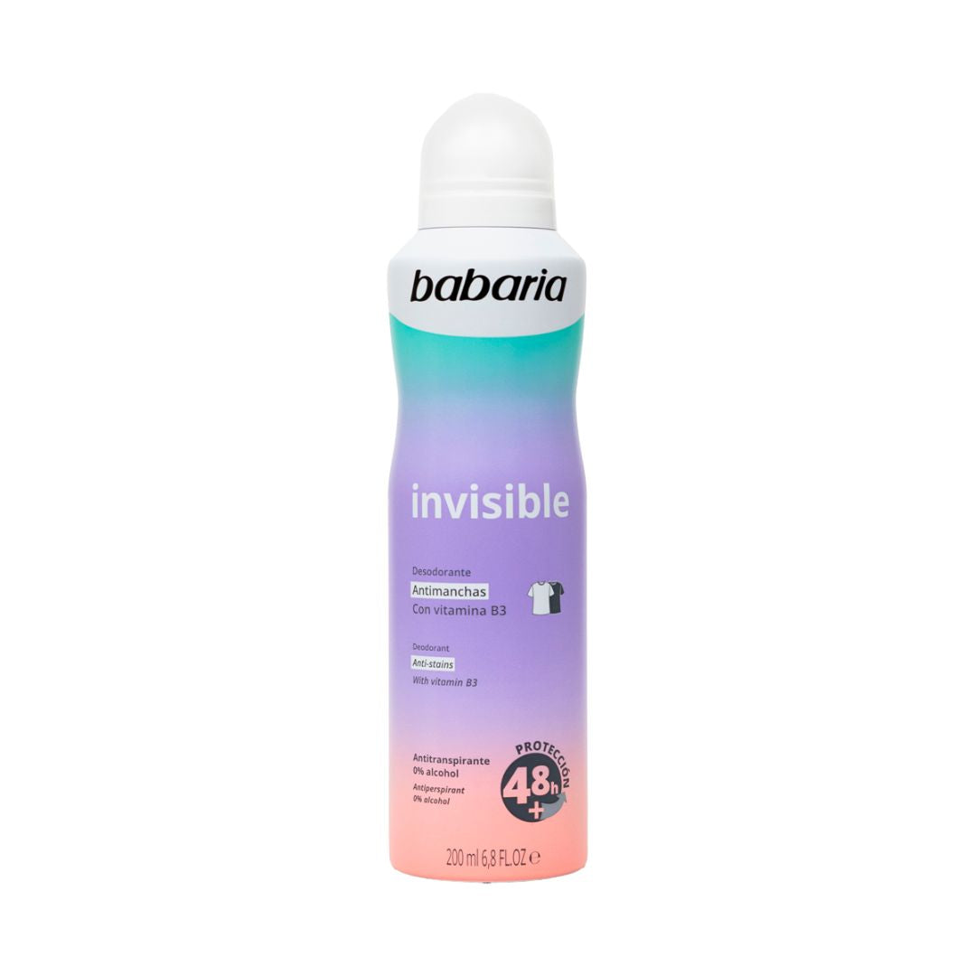 Deodorant spray fara alcool anti pete albe, Invisible, Babaria, 200 ml