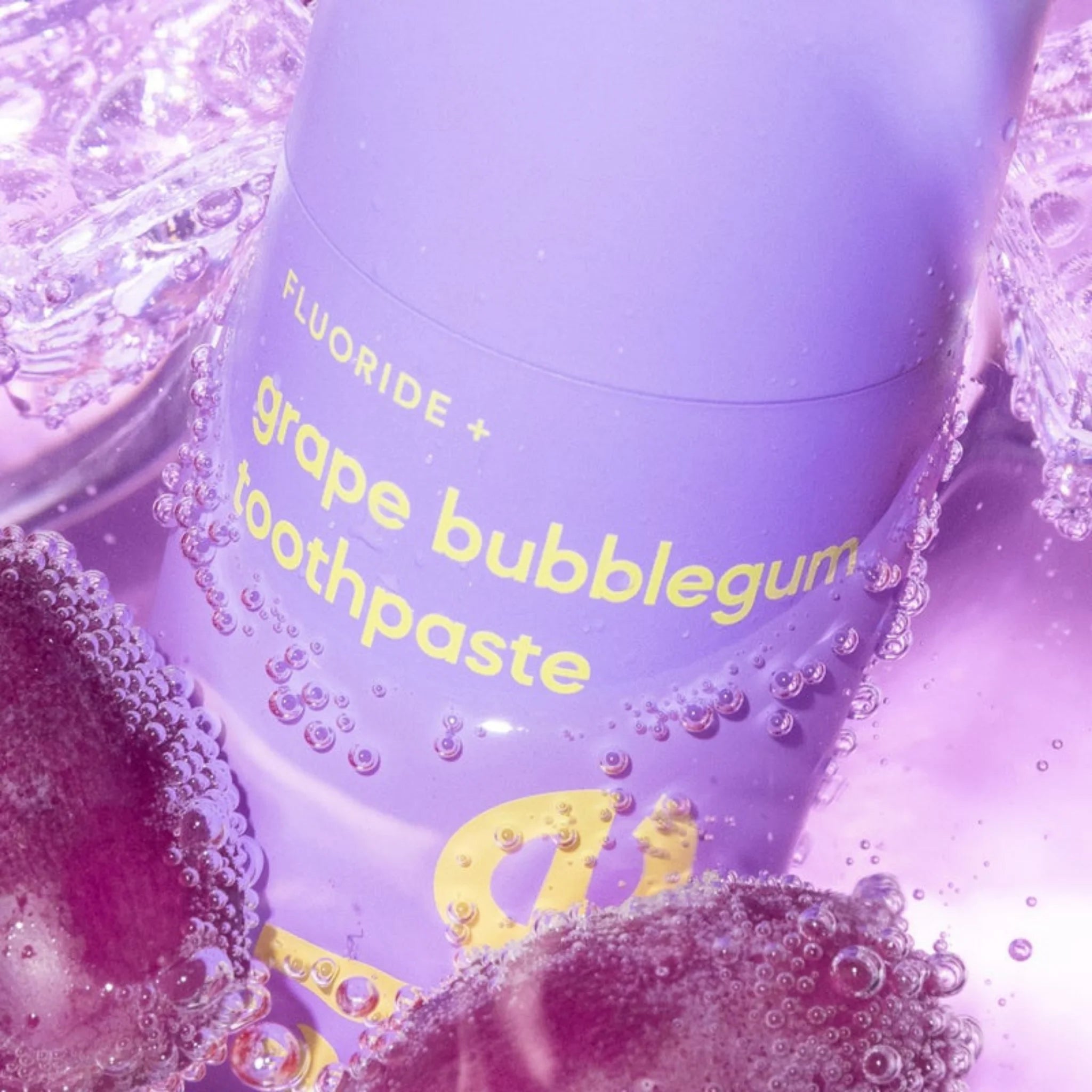 Pasta de dinti cu fluor si aroma de struguri, Grape Bubblegum, Hismile, 60 g - imagine 2