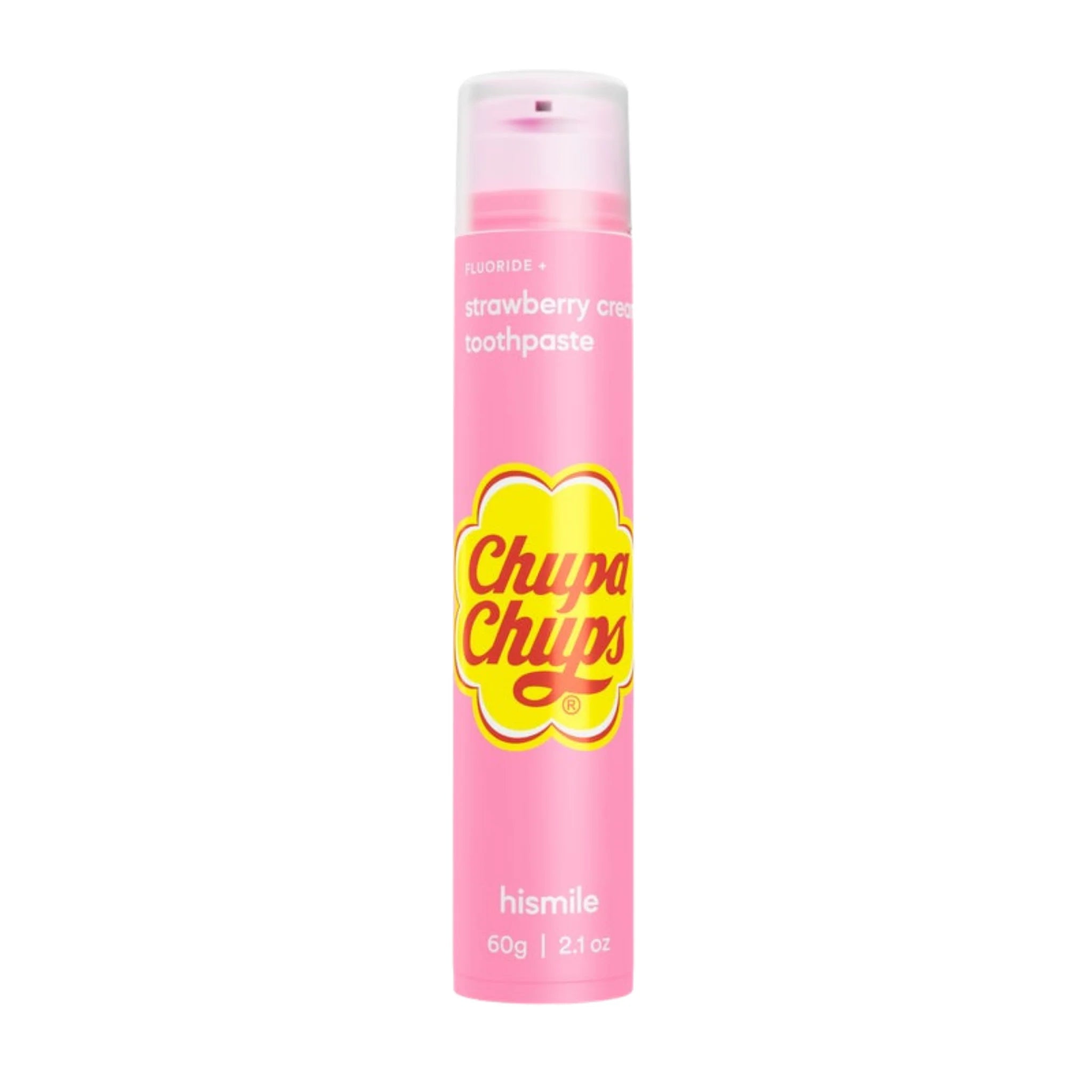 Pasta de dinti cu fluor si aroma de capsune & frisca, Chupa Chups Strawberry & Cream, Hismile, 60 g