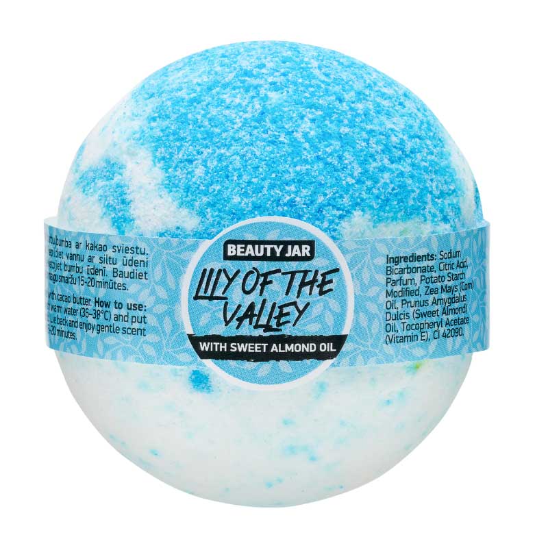Bila de baie efervescenta cu unt de cacao si parfum de lacramioare, Lily of the valley, Beauty Jar, 150g
