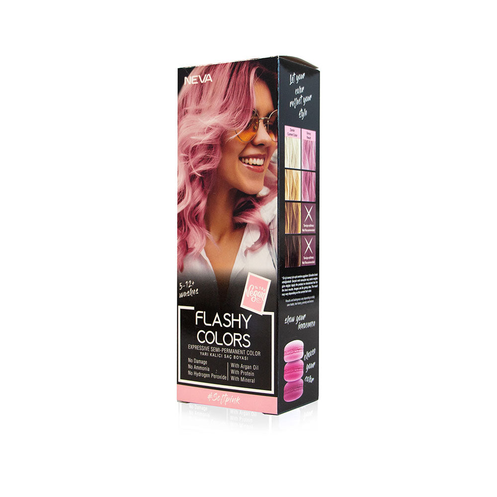 Flashy Colors Soft Pink, Nuantator semipermanent, blond rose, 100% vegan, Neva, 100 ml - imagine 2