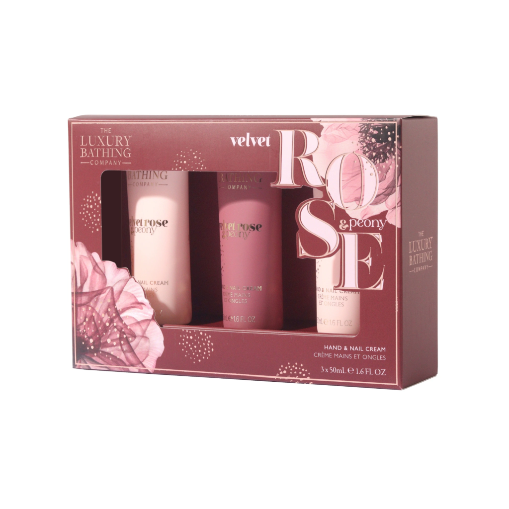 Set cadou Tranquil Trio, Velvet Rose & Peony, 3 x 50 ml Crema pentru maini si unghii, The Luxury Bathing Company - imagine 2