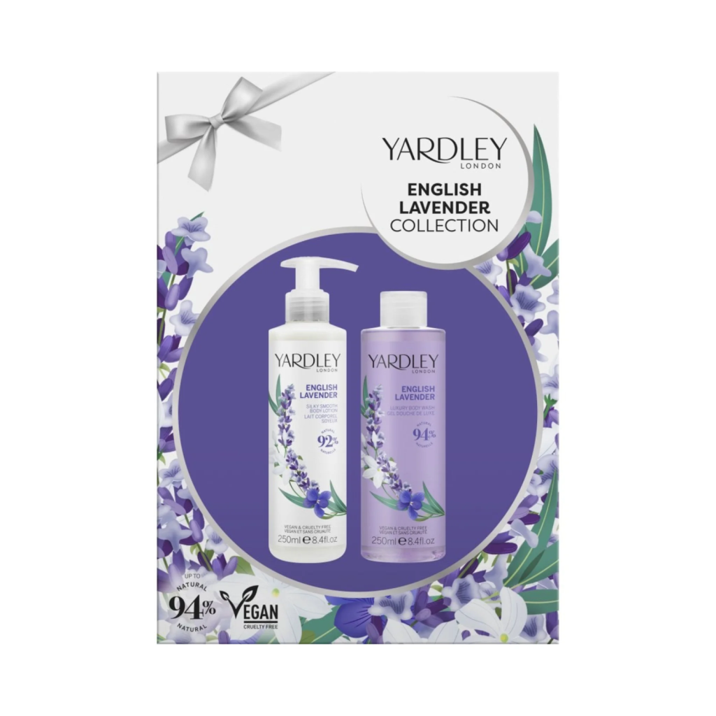 Set duo 1 x 250 ml gel de dus si 1 x 250 ml lotiune de corp cu parfum de lavanda englezeasca, English Lavender Collection, 2 articole - imagine 2