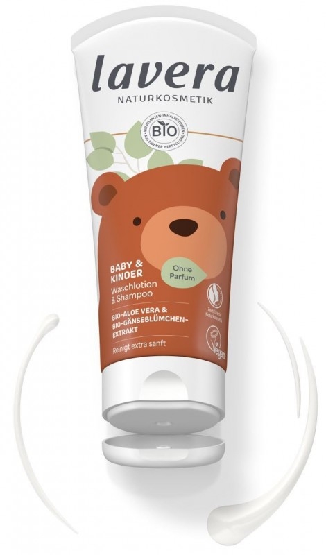 Sampon si gel de dus pentru bebe si copii, fara parfum, 200ml - LAVERA - imagine 3
